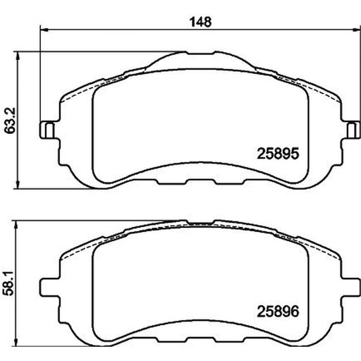 DON Front Brake Pad Set fits Citroën Berlingo 2018-2019 1.2 1.5 1.6