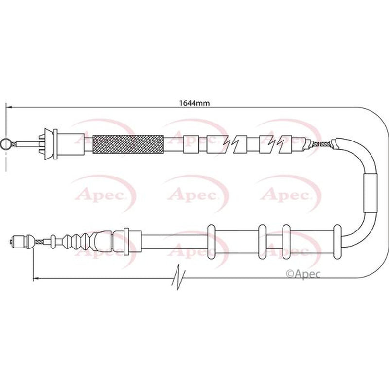 Apec Handbrake Cable Left Rear fits Alfa Romeo Mito 2008-2018 0.9 1.3 1.4 1.6