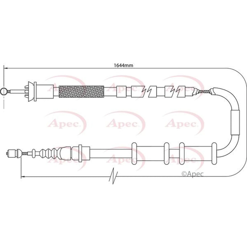 Apec Handbrake Cable Left Rear CAB1008