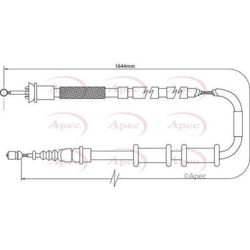 Apec Handbrake Cable Left Rear fits Alfa Romeo Mito 2008-2018 0.9 1.3 1.4 1.6
