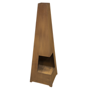 Dellonda Chiminea Wood Burner Heater for Outdoors W45cm x H150cm Corten Steel Dellonda  - Dynamic Drive