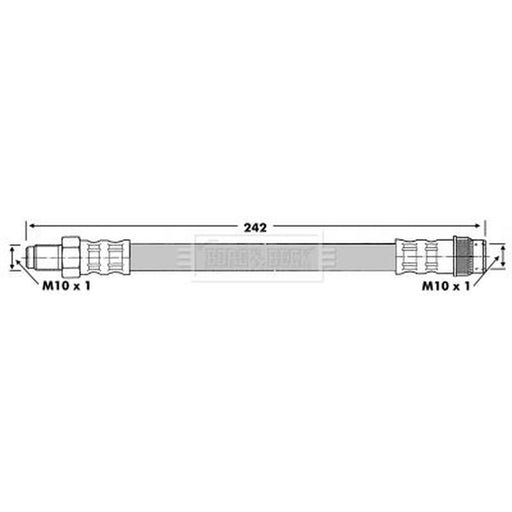Borg & Beck Brake Hydraulic Hose Line Front Right BBH6231