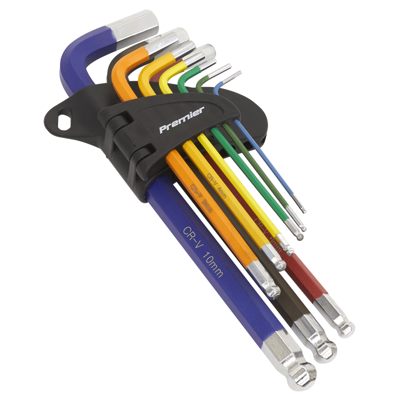 Sealey Twin Pack Long Ball-End Allen Hex Key & Torx Trx Star Multi-coloured Set Sealey  - Dynamic Drive