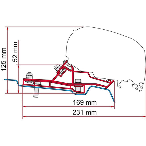 Fiamma F80s Bracket Kit for Ford Transit H2-L2 Vehicles (98655Z166) Fiamma - Dynamic Drive