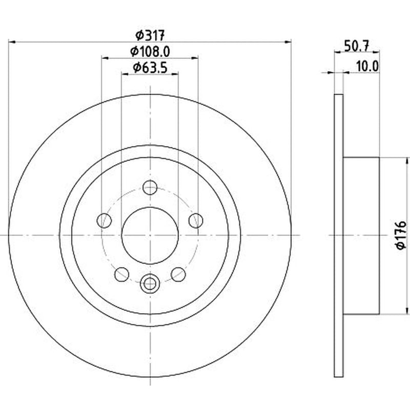 Mintex 2 x Brake Discs fits Land Rover Range Rover Evoque 2011-2019 2.0 2.2