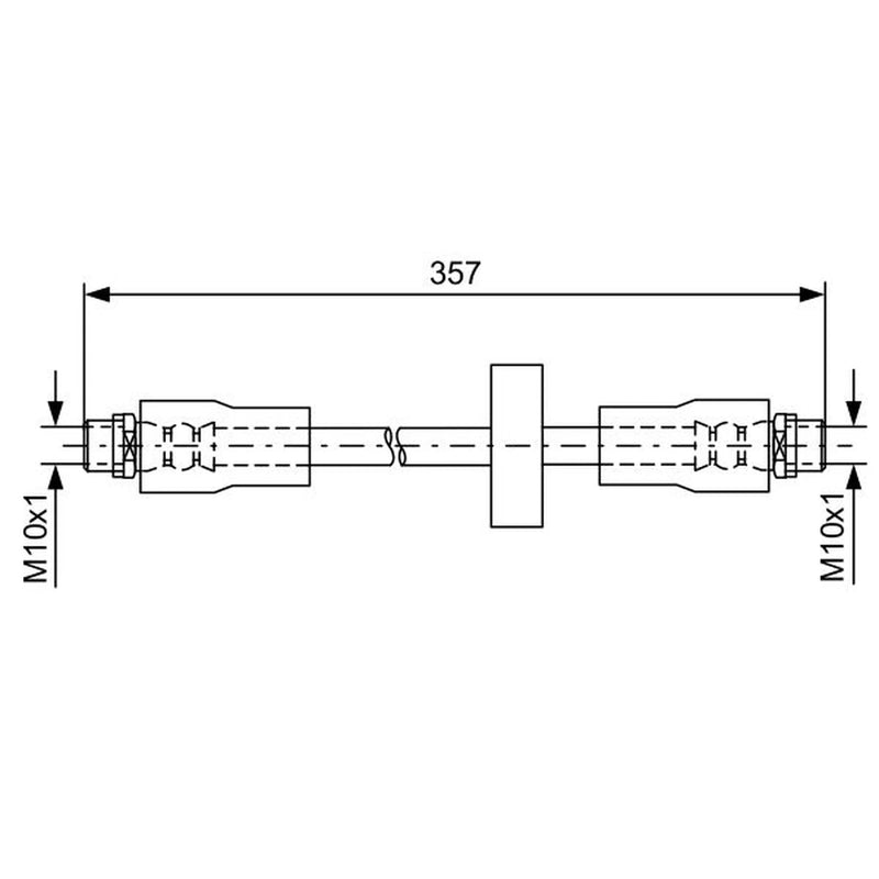 Bosch Brake Hydraulic Hose Line Front fits Audi Allroad C5 2000-2005 2.5 2.7 4.2