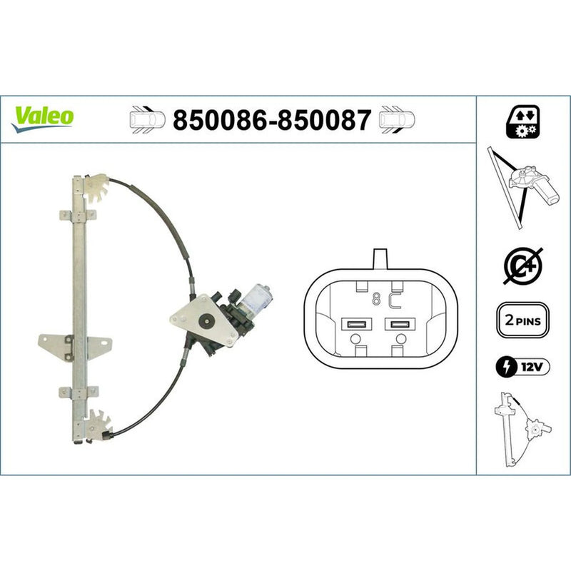 Valeo Electric Window Regulator Lifter Right Front 850087
