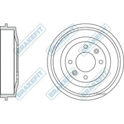 Apec Brake Drum Assembly Rear BDR9005