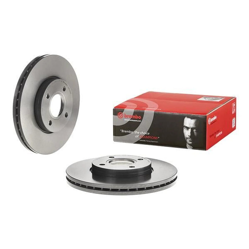 Brembo 2 x Internally Vented Brake Discs fits Ford Fiesta V 2005-2008