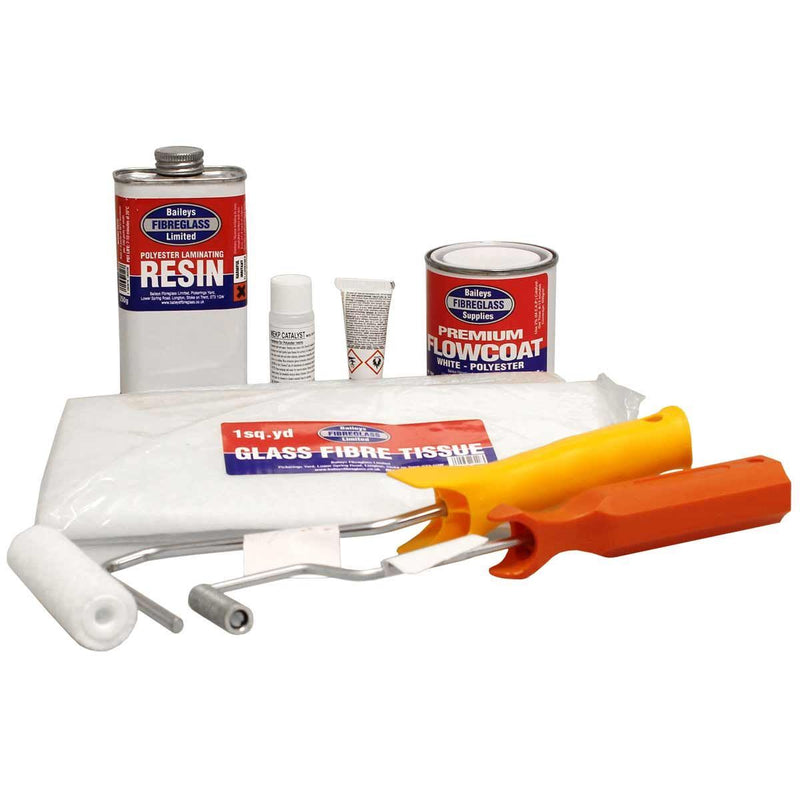 Baileys Fibreglass Gelcoat Repair Kit with Tools (4 sq ft / 250g) for High Qual Baileys - Dynamic Drive