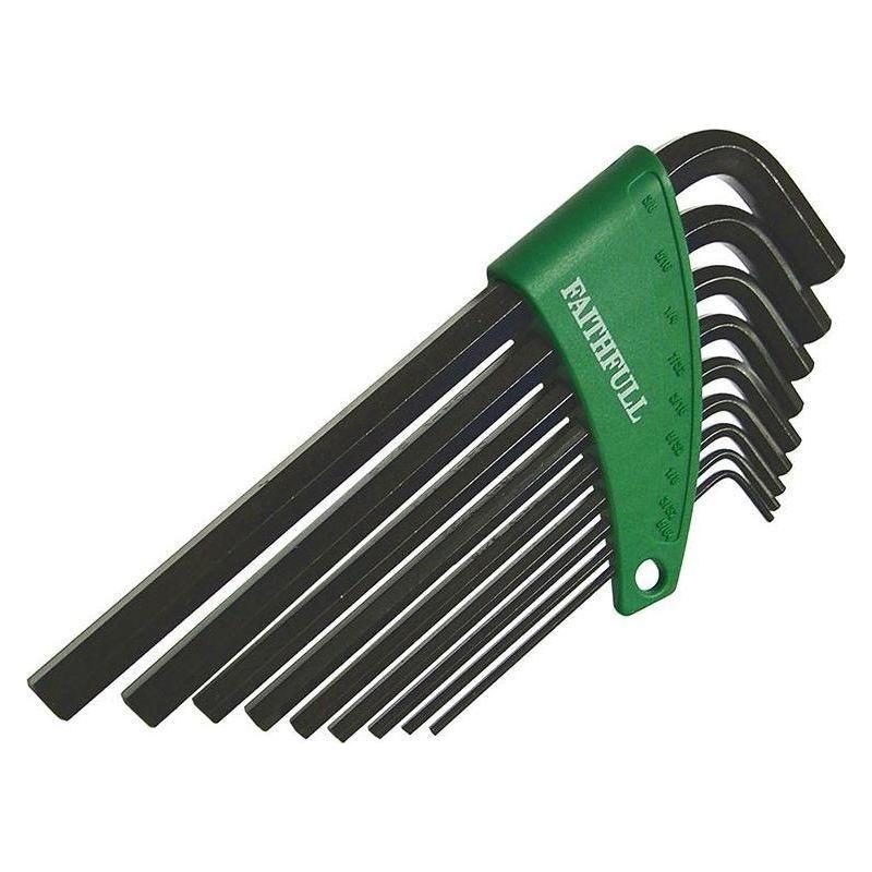 Faithfull Imperial Long Arm Hexagon Key Set, 9 Piece Faithfull - Town Tools