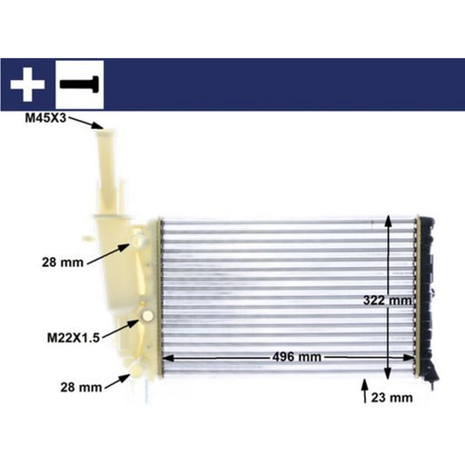 Mahle Engine Radiator fits Fiat Punto 1993-2000 1.1 1.2