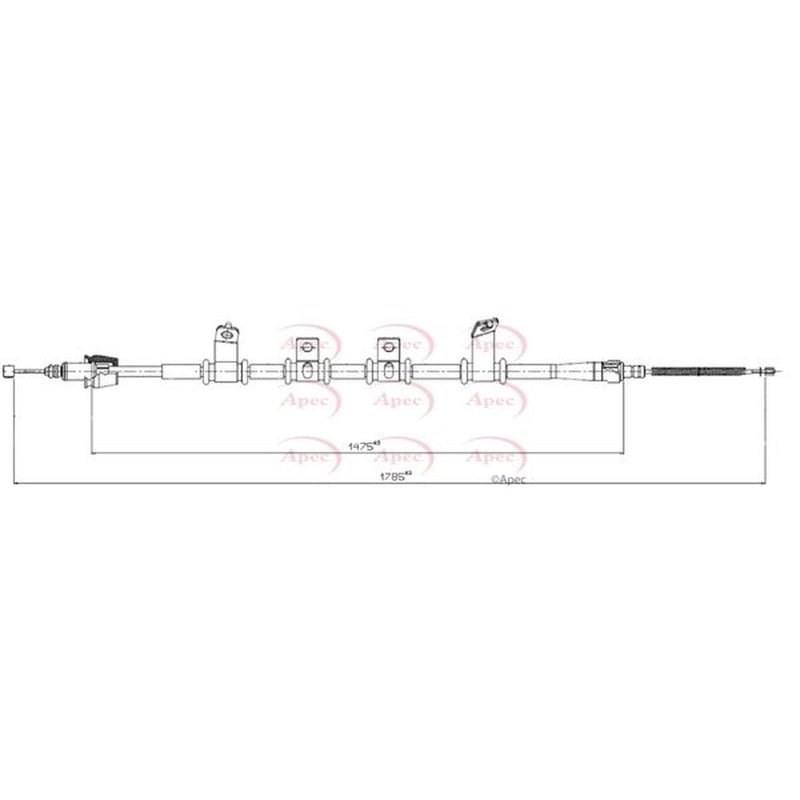 Apec Handbrake Cable Left Rear fits Hyundai IX35 2010-2015 2.0