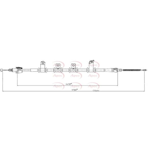 Apec Handbrake Cable Left Rear CAB1787
