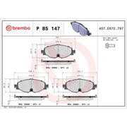Brembo 4 x Front Brake Pad Set fits Audi A1 2018 on