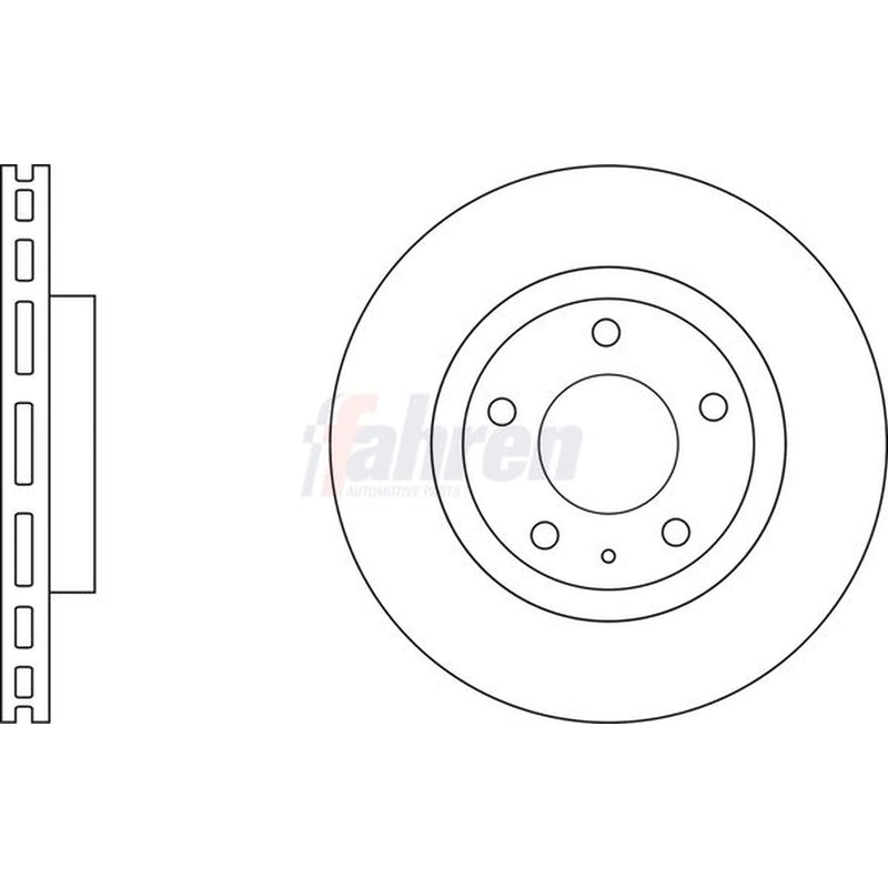 Fahren 2 x Vented Brake Discs fits Fiat 500L 2012-2018 0.9 1.3 1.4 1.6