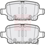 Apec Rear Brake Pad Set fits Opel Insignia B Country Tourer 2017-2018 2.0