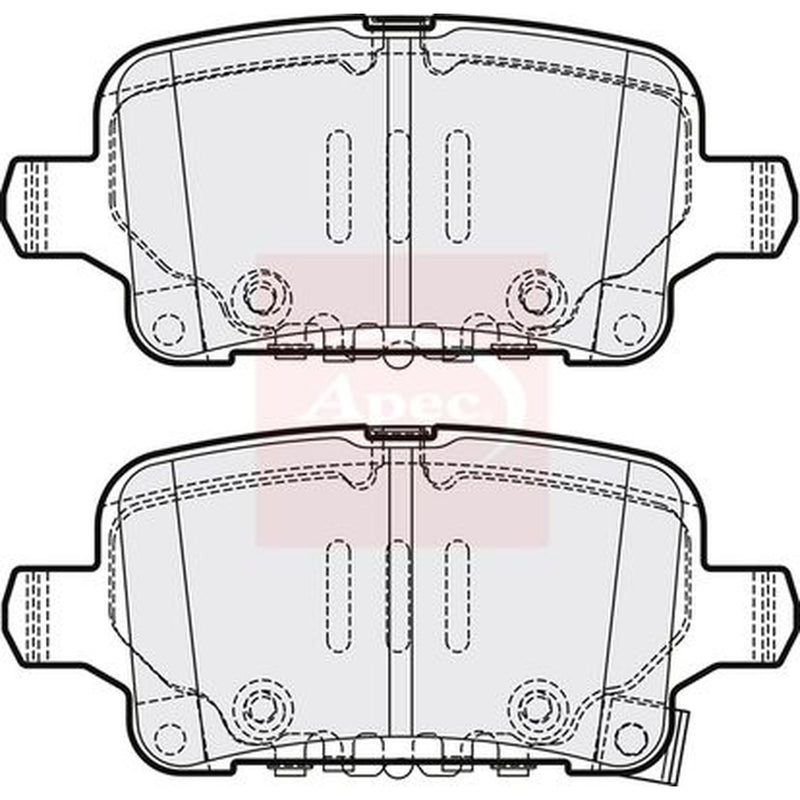 Apec Rear Brake Pad Set fits Opel Insignia B Country Tourer 2017-2018 2.0