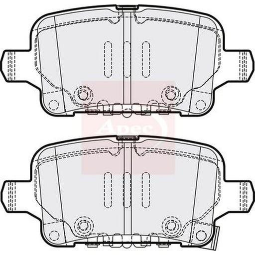 Apec Rear Brake Pad Set fits Opel Insignia B Country Tourer 2017-2018 2.0