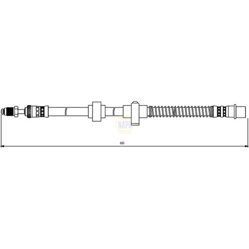 NAPA Brake Hydraulic Hose Line Rear Right NBH1226