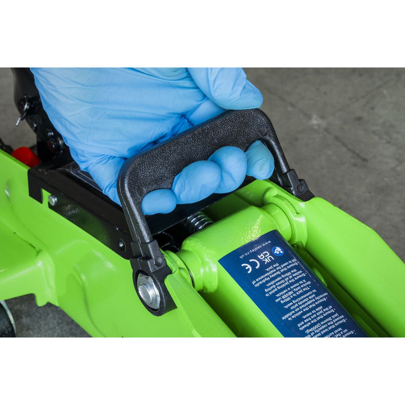 Sealey Short Chassis Trolley Jack 2 Tonne - Green 1050CXHV Sealey - Dynamic Drive