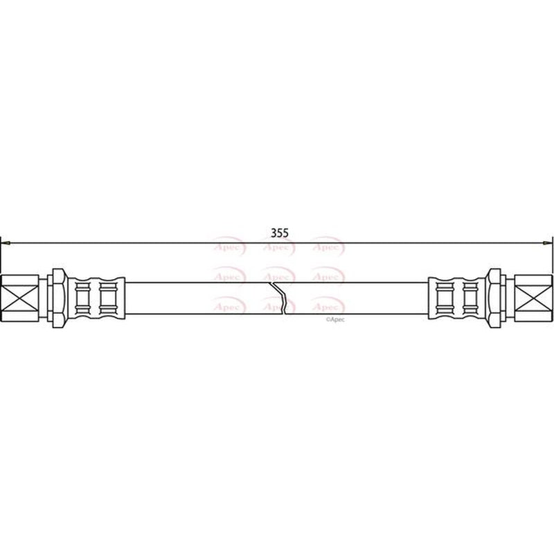 Apec Brake Hydraulic Hose Line Rear fits Ford Fiesta 1976-1989