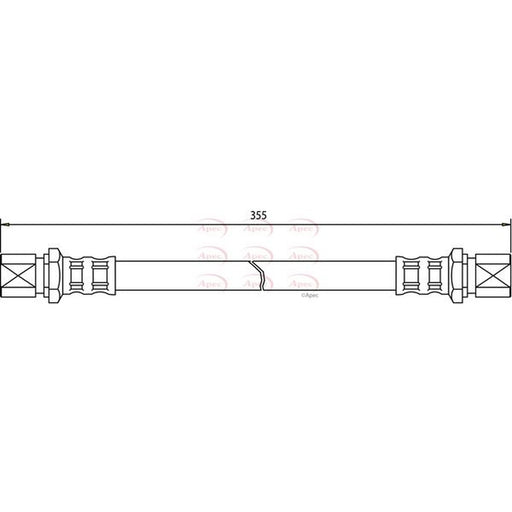 Apec Brake Hydraulic Hose Line Rear fits Ford Fiesta 1976-1989
