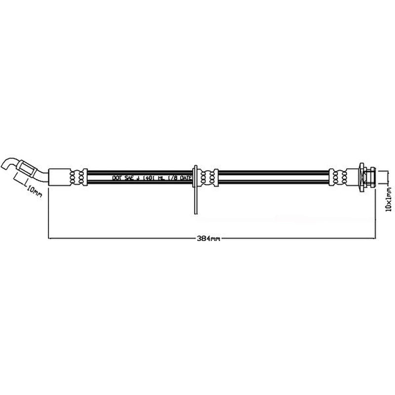 Juratek Brake Hydraulic Hose Line Front fits Fiat Sedici 2006-2014 1.6 1.9 2.0