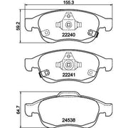 Mintex Front Brake Pad Set fits Fiat 500X 2014 on 1.3 1.4 1.6