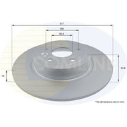 Comline 2 x Brake Discs fits Land Rover Range Rover Evoque 2011-2019 2.0 2.2