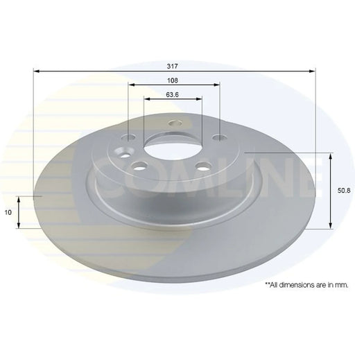 Comline 2 x Brake Discs fits Land Rover Range Rover Evoque 2011-2019 2.0 2.2
