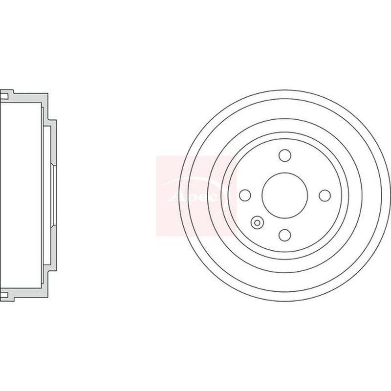 Apec Brake Drum Assembly Rear fits Opel Astra G 1998-2009 1.4 1.6 1.7