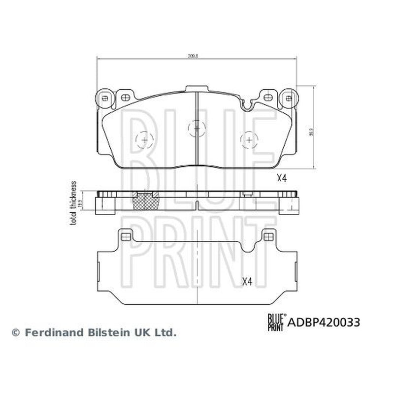Blue Print Front Brake Pad Set fits BMW 2 2015-2021