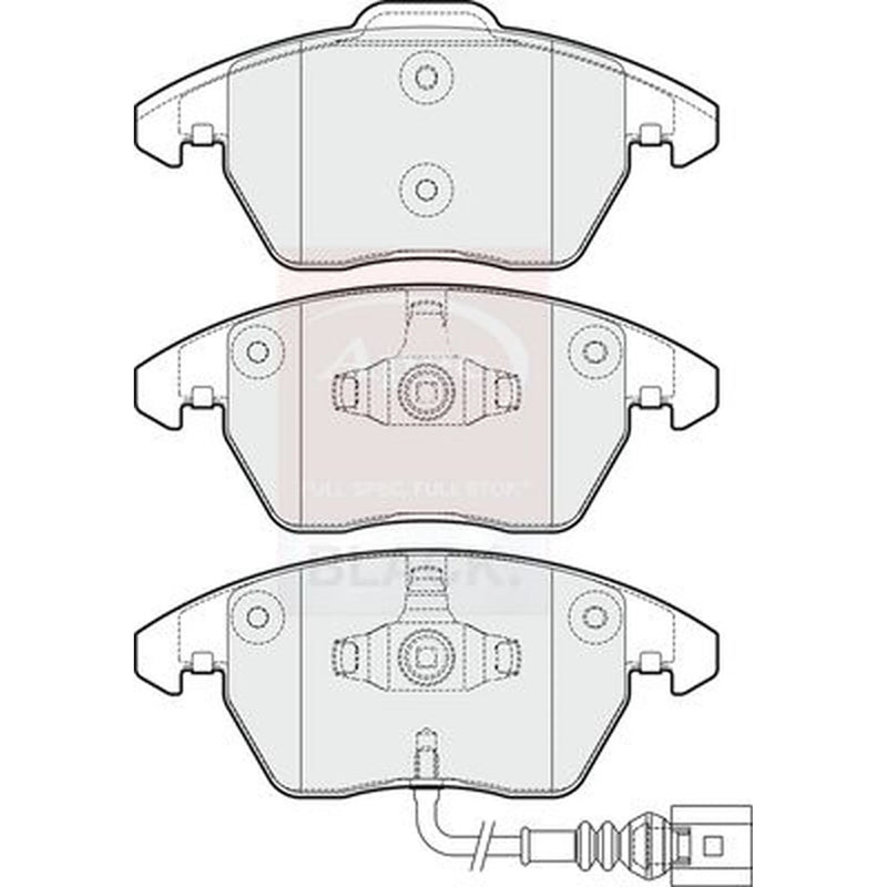 Apec Black Front Brake Pad Set fits Audi Tt 2006-2014 1.8 2.0