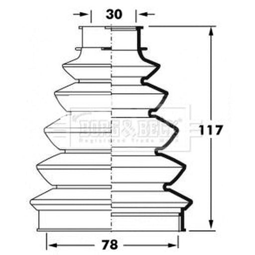Borg & Beck Drive Shaft Bellow Kit Wheel Side Thermoplast BCB6070