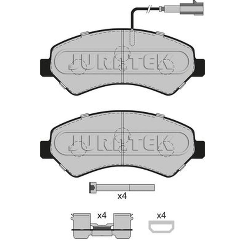 Juratek Front Brake Pad Set fits Citroën Relay III 2006-2023 2.0 2.2 3.0