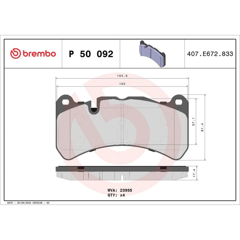 Brembo Front & Rear Pads fits Mercedes-Benz Clk 2006-2009 209.377 209.477