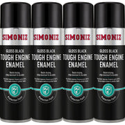 4x Simoniz Gloss Black Tough Car Spray Protection Paint Aerosol Durable 500ml Simoniz - NN4 Online 