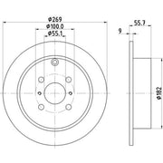 Mintex Front & Rear Brake Discs & Pads fits Toyota Yaris 1999-2005 1.0 1.3 1.4