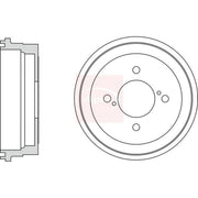 Apec 2 x Brake Drums fits Toyota Yaris/Vitz 2005-2014 1.0 1.5