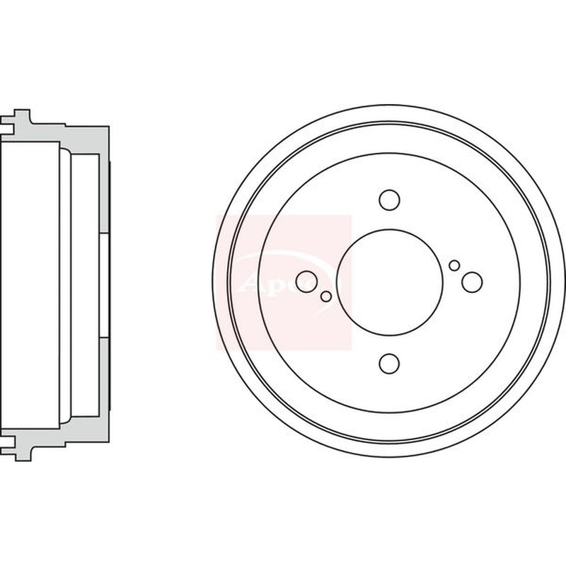 Apec 2 x Brake Drums fits Toyota Yaris/Vitz 2005-2014 1.0 1.5