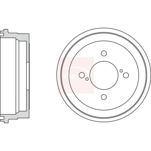 Apec 2 x Brake Drums fits Toyota Yaris/Vitz 2005-2014 1.0 1.5
