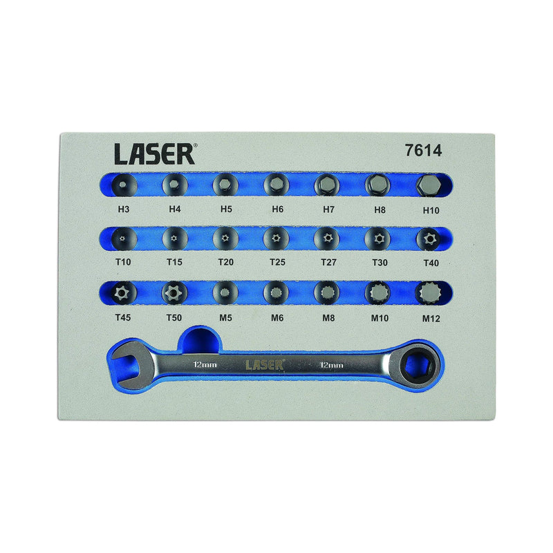 Laser Low Profile Bit Set 22pc 7614 Laser - Dynamic Drive
