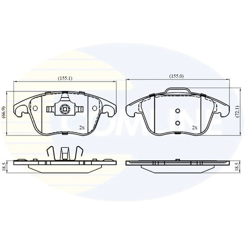 Comline 4 x Front Brake Pad Set fits Citroën C4 Grand Picasso I 2006-2013