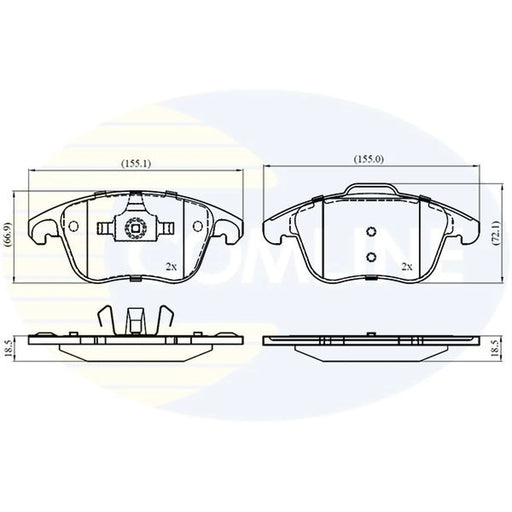 Comline 4 x Front Brake Pad Set fits Citroën C4 Grand Picasso I 2006-2013