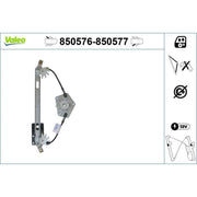 Valeo Electric Window Regulator Lifter Right Rear 850577