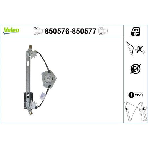 Valeo Electric Window Regulator Lifter Right Rear 850577