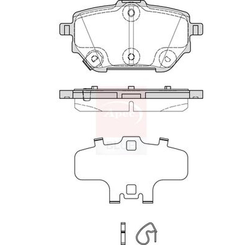 Apec Rear Brake Pad Set fits Toyota C-Hr 2023-2024