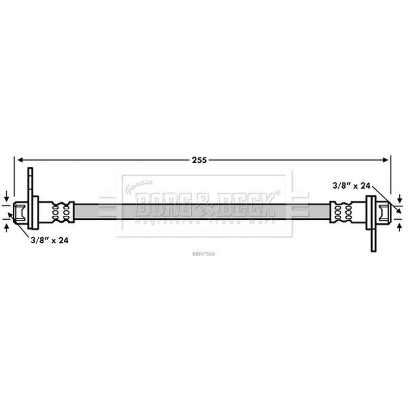 Borg & Beck Brake Hydraulic Hose Line outer BBH7566