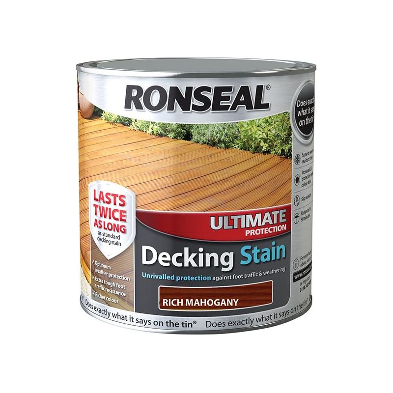 Ronseal Ultimate Protection Decking Stain Rich Mahogany 2.5 litre Ronseal - Dynamic Drive